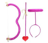 CALLARON Cosplay Cupid Costume Set Purple Bow and Arrow, Angel Ring Headband for Valentine’s Day Party Accessory and Photo Prop