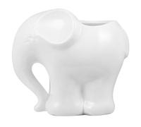 CALLARON Creative Cartoon Elephant Ceramic Succulent Plant Pot with Drainage Hole, Adorable White Planter for Table and Window Decoration