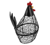 CALLARON Creative Chicken Egg Basket Metal Wire Egg Basket Decorative Hen Shape Kitchen Storage Tool Not Easy to Wear and Tear Black for Home Use