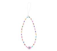CALLARON Creative Decoration Polymer Phone Charm Wrist and Clay Acrylic Strap with Loving Heart and Evil Eye Design, Anti-lost Beaded for Stylish Unique Beaded Bracelet Daily Use
