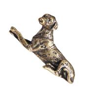 CALLARON Creative Paperweight Copper Dog Desktop Ornament Calligraphy Letterweight Brass Sculpture for Office Desk and Writing Area