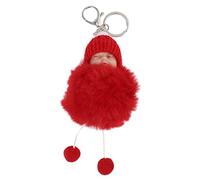 CALLARON Creative Red Hairball Keychain with Imitation Rabbit and Alloy Material, Easy to Find Keys with Finely Crafted Details, Accessory for Friends and Families