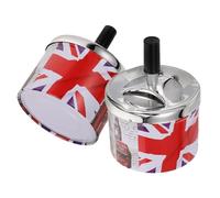 CALLARON Creative Smokeless Push Down Ashtray with Automatic Self-Extinguishing Function Stainless Steel Rotating Lid Desktop Ash Container for Home Indoor Use Souvenir