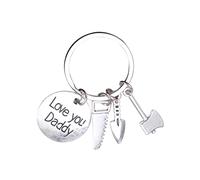 CALLARON Cute Keychain Accessories Metal Letter Keyring Hand Tools Keychain for Dad Fathers Day