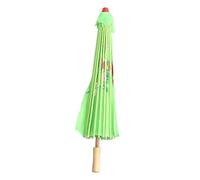 CALLARON Decorative Silk Oilpaper Umbrella for Dancing Chinese Style Craft Umbrella Bamboo Handle Green Reinforced Large 82cm Random Handle Style