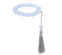 CALLARON Delicate Glass Prayer Beads Bracelet for Praying Use with Chic Tassel Ornament and Festival Decorating Effect, Beautiful Strand Accessory for Worship and Blessing