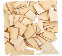 CALLARON DIY Plywood Squares 100Pcs Wooden Blanks for Learning Projects and Family Crafting