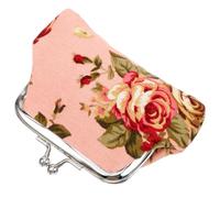 CALLARON Doll Handbag Pink Rose Pattern Cloth Bag Portable Doll House Accessory Reusable Coin Purse for S Micro Scene Decoration