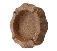 CALLARON Ebony Wood Ashtray Handcarved Traditional Chinese Design for Home Office Patio Balcony Retro Round Wooden Ashtray with Intricate Patterns Outdoor Smoking Accessory and Elegant