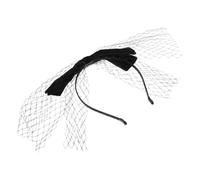 CALLARON Elegant Black Bow Headband with French Net Design for Women Stylish Velvet Knot Hair Accessory for Parties and Formal Events Cute Hair Decoration Enhancing Feminine Charm