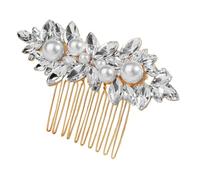 CALLARON Elegant Bridal Rhinestone Hair Comb for Wedding Prom Events Pearl Hair Piece Accessory