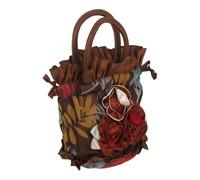 CALLARON Elegant Floral Bucket Clutch Purse for Women Lightweight Vintage Evening Handbag with Sturdy Polyester Handle Bridal Flower Design for Weddings and Formal Events Practical Phone