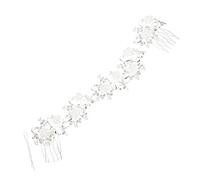 CALLARON Elegant Floral Pearl Hair Comb Handcrafted Alloy Hair Accessory for Weddings and Daily Styling Dazzling Prop for Gorgeous Looks for Photography and Special Occasions