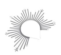 CALLARON Elegant Greek Goddess Crown Headband for Women and Sturdy Silver Plastic Decorative Headpiece with Star Accents for Weddings Prom Cosplay and Party Styling
