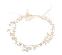 CALLARON Elegant Pearl Bridal Hair Vine with Gold Wire Twist Wedding Headband for Bride and Party Versatile Hair Jewelry for Women Shine Stylish Headpiece for Daily and Special Occasions