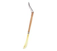 CALLARON Ergonomic Long Handle Shoe Horn with Wooden Handle and Soft Rubber Head Shoe Helper Tool for Seniors Pregnant Women Portable Boot Slider with Hanging for Easy Storage