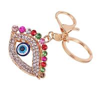 CALLARON Evil Eye Keychain Pendant Rhinestones Unique Amulet Charm for Bag Decoration Stylish Keyring for and Accessories for Family and Friends