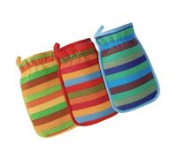 CALLARON Exfoliating Bath Washcloth Set 3pcs Double Sided Spa Gloves Face Scrubber Mitts Soft and Rough Sides for Deep Skin Purification