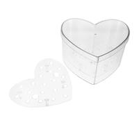 CALLARON Flower Box for Holding Small Flowers Heart Shaped Acrylic Floral Arrangement Container with 21 Holes Packaging Solution for Valentine's Day and Birthdays