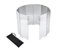 CALLARON Foldable Aluminum Windshield Wind Screen 10 Plates for Outdoor Camping Gas Stove, Prevents Heat Loss, Portable Wind Blocker for Picnic and Bbq Random Color