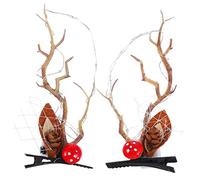 CALLARON Glowing Antler Hair Clip Christmas Antlers Hair Holder Deer Horns Barrette for Cosplay Costume Party