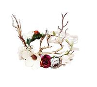 CALLARON Glowing Garland Fake Flower Tiara Glowing Headdress Prop Flower Hair Hoops for Princess Party Decorations Hair Bands Accessories