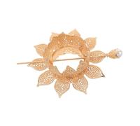 CALLARON Golden Lotus Flower Hairpin for Women Chinese Style Ancient Hair Stick with Durable Metal Finish Elegant Traditional Hanfu Hair Accessory for Weddings Cultural Events and Festivals