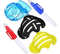 CALLARON Golf Ball Marker Set with Double-sided T-shaped Balance Line Markers 4pcs Golf Alignment Tools Including Red and Putting Aid