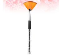 CALLARON Gradient Nail Art Pen with Flat Fan-Shaped Brush and Drill Handle Black Nail Painting Tool for Manicure