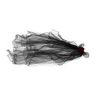 CALLARON Halloween Gothic Bride Veil with Red Roses Lightweight Comfortable Handmade Witch Fairy Headpiece for Women Party Cosplay Day Dead Costume