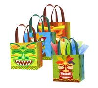 CALLARON Hawaiian Bag Nonwoven Fabric Tote for Candy Presents Sturdy Party Favor Bags Handles for Summer Beach Events and Birthday Gifts