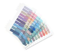 CALLARON -Head Sticky Page Tabs, 5 Sheets 50 Pcs Pet Ultra-Thin Index Tabs for Books and Notebooks, Decorative Colorful Long Strip Annotation Markers for Office and Study