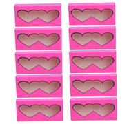 CALLARON Heart-Shaped Eyelash Boxes 10pcs Paper Eyelash Storage Case Empty for Professional Use for Makeup Artists and Beauty Enthusiasts