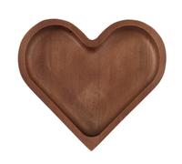 CALLARON Heart-Shaped Solid Wood Tray 6.61X5.91X1.18In Creative Snack Platter for Serving Nuts Candy and Dried Fruits Stackable Space-Saving Design for Home Use