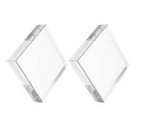 CALLARON Heavy Glass Paperweights 2Pcs 80X80X19Mm Rectangular Blocks for Home Decor and Dressmaking Fabric Weights Office Desk