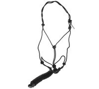 CALLARON Horse Halter Black Braided Rope Knot Stiff Polyester Outdoor Riding Training Halter Safety Bridle Headstall for Equestrian Use