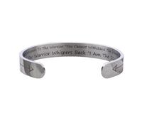 CALLARON Inspirational Bracelets, Titanium Steel Hand Bracelet, I am The Storm Motivational Open Cuff Bangle, Stylish Unique Polished Jewelry Charm for Women Men, 2.44inch
