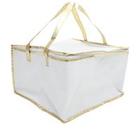 CALLARON Insulated Thermal Food Bag 12-inch Single Layer White Heat Preservation Tote for Cake Pizza Takeout BBQ Seafood Lunch Picnic Storage Random Color