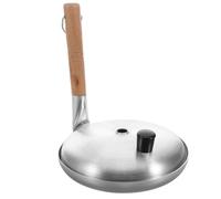 CALLARON Japanese Cooking Pan for Japanese Cuisine with Dual Functionality and Easy to Clean Features, Silver Aluminum and Wood Omelette Pan for Oyakodon and Asian Cooking Tools