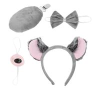 CALLARON Koala Animal Costume with Headband Ears Tail Nose Bow Tie Soft Lightweight Cosplay Accessories for Halloween Christmas Party Dress Up