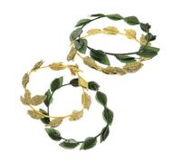 CALLARON Leaf Wreath Crown Grecian Headband Boho Style Gold and Green Metal Hair Crown Wedding Accessory for Brides Renaissance Festival Cosplay Headpiece