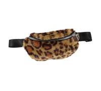 CALLARON Leopard Print Plush Fanny Pack for Zipper Closure Durable Non Slip Waist Bag for Outdoor Activities Shopping Dog Walking Gift Option Random Color