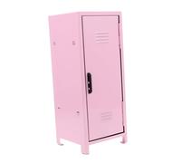 CALLARON Lockable Mini Metal Makeup Storage Locker with Keys Small Pink Cosmetic Organizer for Bedroom Vanity Desktop Bathroom and Office Secure Toiletry Box with Modern Design and