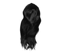 CALLARON Long Black Wig with Natural Bangs Long Straight Synthetic Hair for Cosplay and Party Adjustable Headband Washable and Easy to Maintain Realistic Look for All Head