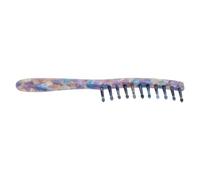 CALLARON Marble Texture Hair Comb Wide Tooth for Curls and Wavy Hair Vintage Pattern Long Handle Massage Detangler for Women and Girls