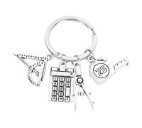 CALLARON Math Tools Keychain Pendant Durable Compass Ruler Keyring for Students Teachers Gift Ideas Practical Math Tools Keychain Ornament
