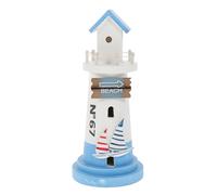 CALLARON Mediterranean Style Wooden Lighthouse Ornament Mdf Sky Blue Elegant Design Christmas Wedding Decoration Charming Nautical Home Décor