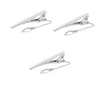 CALLARON Men Silver Metal Necktie Clip Tie Bar Pinch Clamp Business Formal Shirt Accessory for Office and Wedding