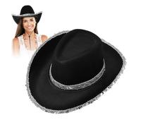 CALLARON Men Western Cowboy Hat Cowgirl Hat Sequins for Parties Outdoor Unisex String