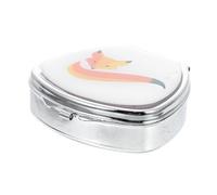 CALLARON Metallic Horseshoe-Shaped Pill Holder Compact Medicine Case with Two Compartments Portable and Travel Organizer for Tablets Easy to Carry and Anti-Fall Storage Box for Vitamins and